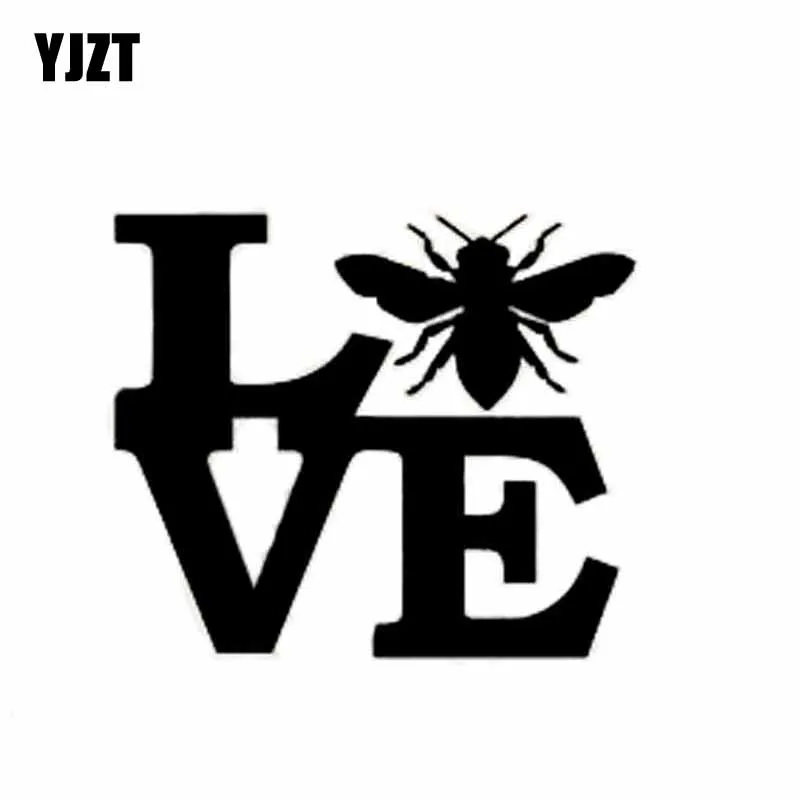 

YJZT 13CM*11CM Honeybee Love Sticker Beekeeper Decal Vinyl Car Slicker Decal Black/Silver C19-0005
