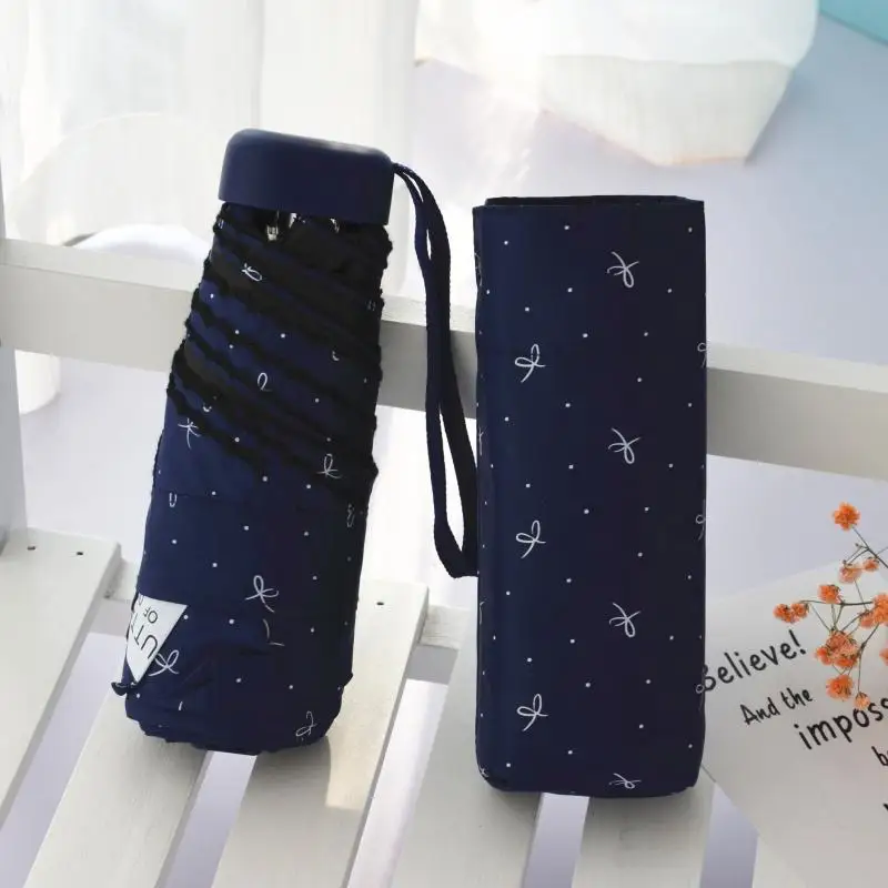 navy Bow Kocotree Мультфильм Маленький принц зонтик дождь для женщин складной Зонты женский Солнечный зонтик прекрасный Paraguas мини карманный зонтик - Цвет: navy Bow