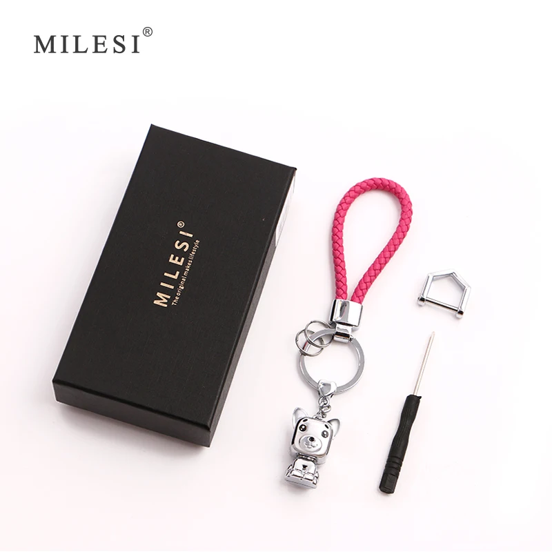 

Milesi Couple Keychain Ring Car Key Pendant Cute Dog Shape Keychains Keyring Creative Keyholder Gift For Women&Men K0240