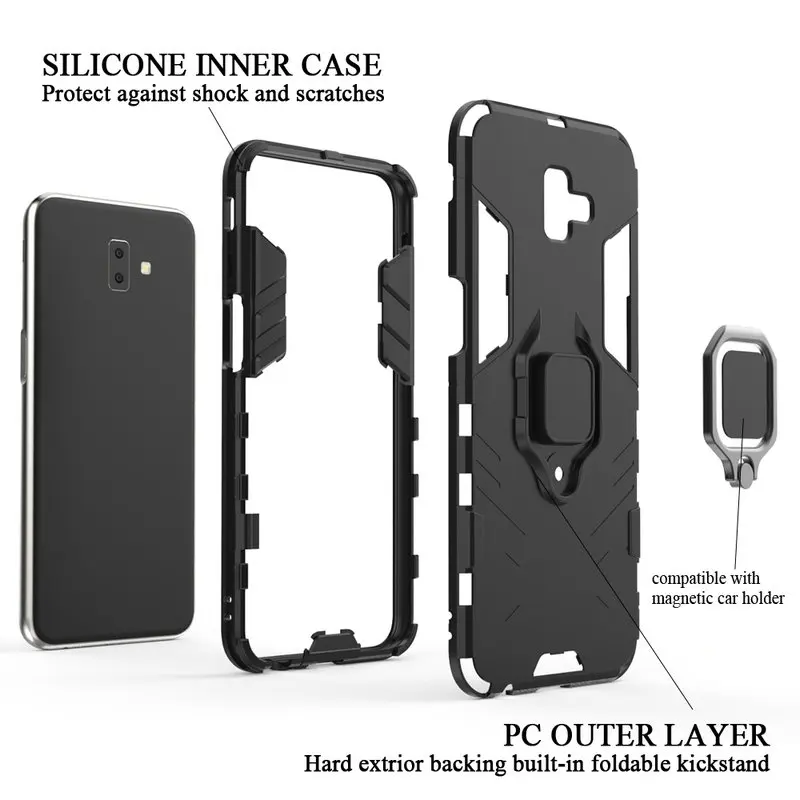 Чехол Robot Etui для Samsung Galaxy S10e чехол S10Plus S10 E J4 J6 Plus кольцевой держатель J4Plus J6Plus |