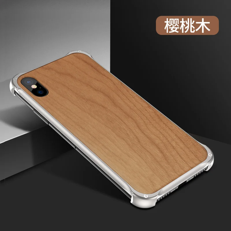 Новейший Деревянный чехол для iphone XS Max XS X 8 7 Plus чехол из натурального дерева с металлической рамкой для iphone XS Max деревянный ящик iphone XS - Цвет: 2