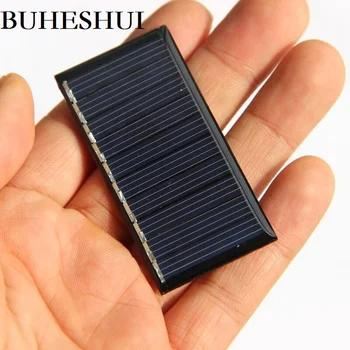 BUHESHUI 5V 50MA  Mini Solar Panel Polycrystalline Solar Cell DIY Solar Charger For 3.6V Battery Education 60*30MM Epoxy 100pcs
