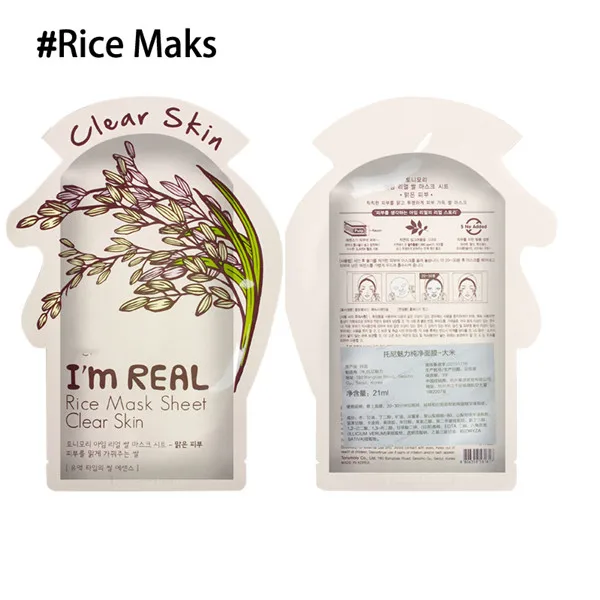 rice I'm REAL Tony moly маска для лица увлажняющая масляная контроль Отбеливание сокращение пор Корейская маска для лица Косметика 1 шт - Цвет: rice