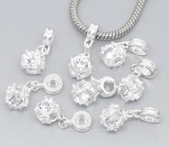 Бесплатная доставка, 50 шт, серебристые аксессуары, подходят для европейских браслетов 26x10 мм