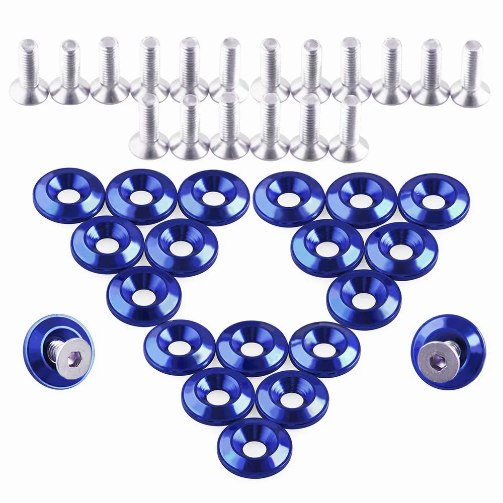 Комплект из 20 шт. красных алюминиевых крыльев/бампера шайбы/болта M6x15 мм для Honda