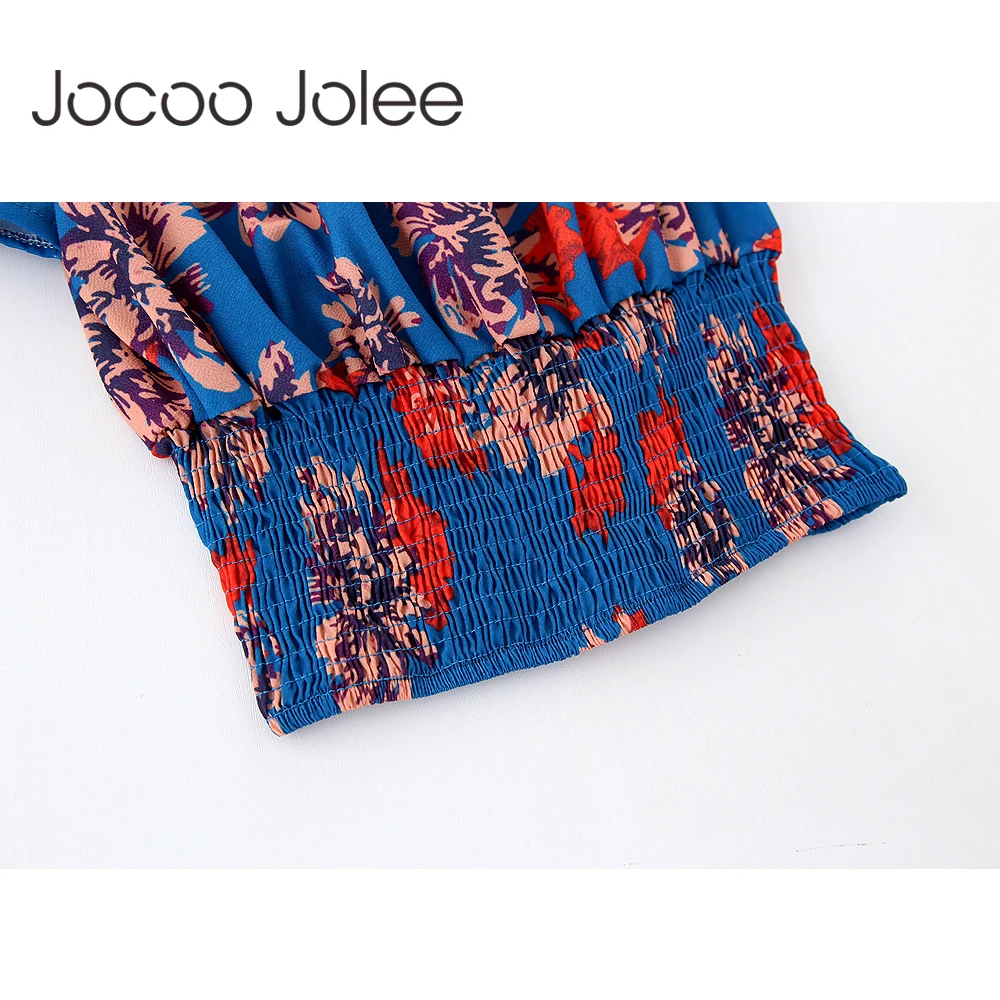 Jocoo Jolee сексуальные топы с открытыми плечами и шорты набор цветочный принт оборки