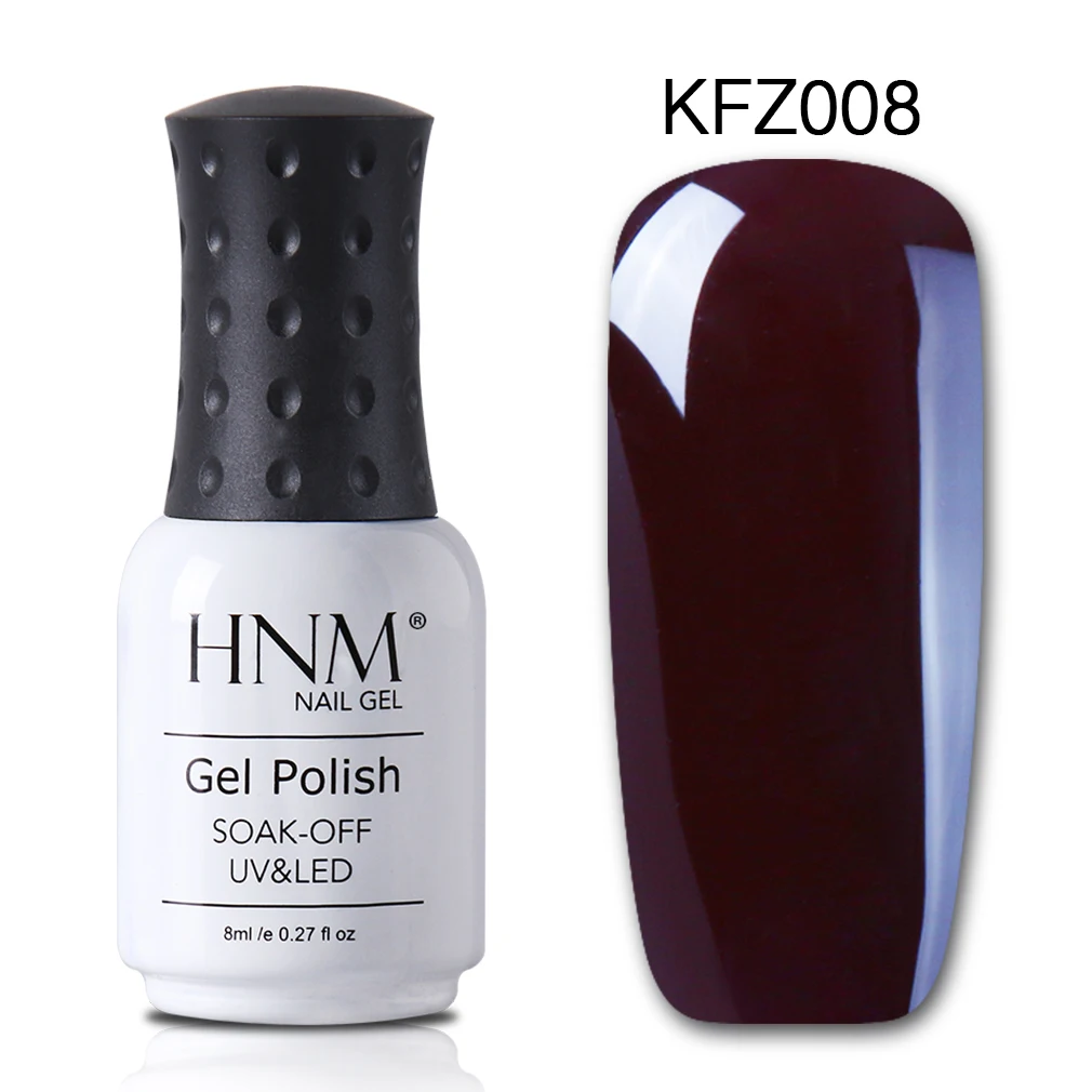 coffee 008 HNM 8 мл Гель-лак для ногтей чистый цвет замачиваемый УФ-светодиодный Гель-лак для ногтей Полупостоянный замачиваемый Гель-лак для украшения ногтей Гибридный Гель-лак - Цвет: coffee 008