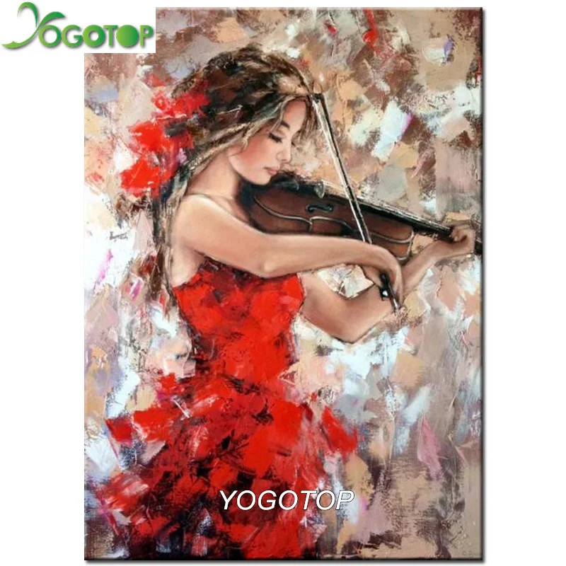 

YOGOTOP 5D DIY Diamond Painting Diamond Embroidery Full Square Drill Mosaic Cross stitch Home Decorate Violin girl custom QA668