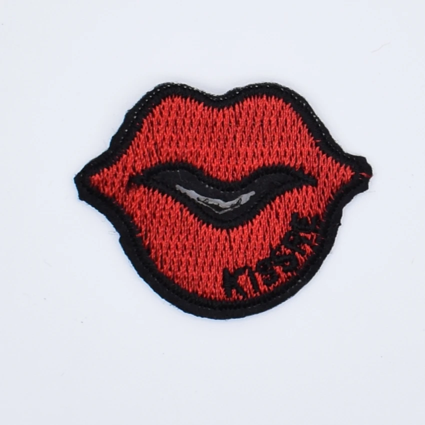 Новинка вышивка для губ патчи шитья одежды узоры рта железные Аппликации сделай