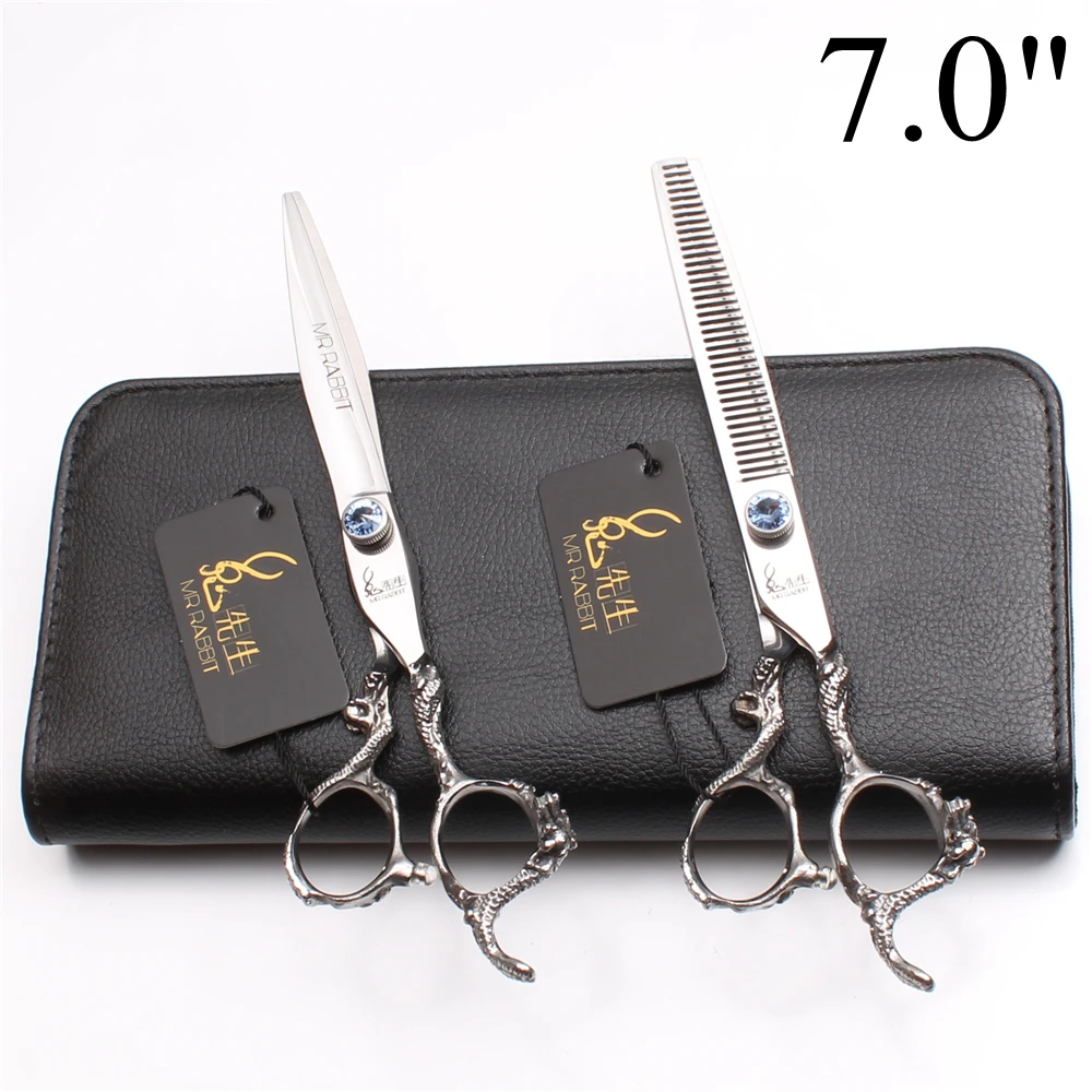 7&quot 19.5cm 440C Mr Rabbit Hairdresser For Dog Haircuts Cutting Scissors Thinning Shears Human Hair Barber T9100 | Красота и
