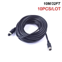 10pcs 32ft 10m car video 4 pin aviation extension cable for cctv rearview camera truck trailer camper motorhome backup monitor