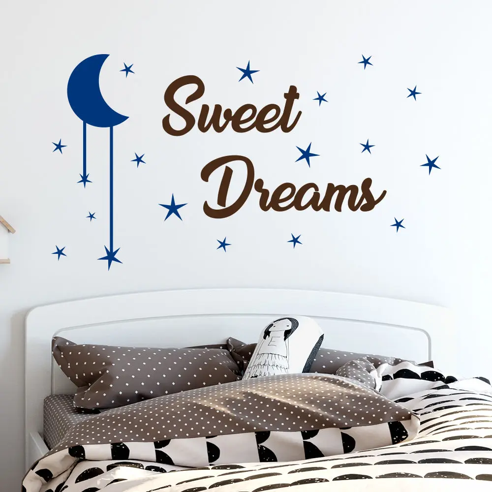 Новый дизайн настенные наклейки с цитатами сладких снов наклейка Star Стикеры