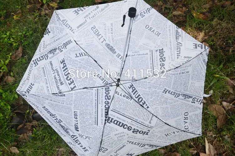 Винтажный зонт для газеты дождь женский карандаш мини детей складной дождливой