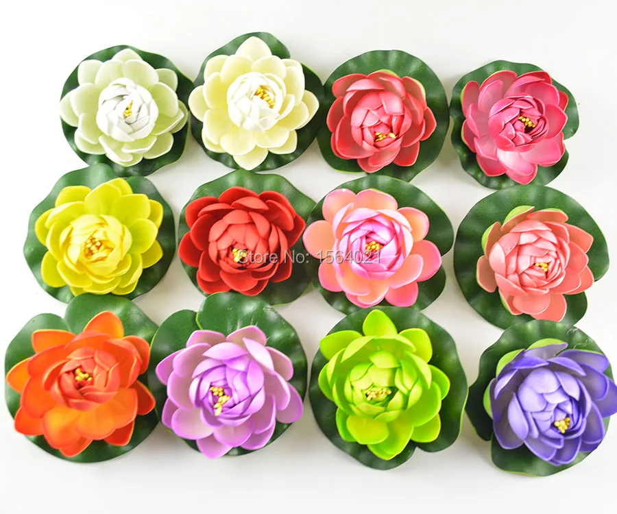 10 см пенопластовые плавающие лотосы смешанных цветов водные цветы 2