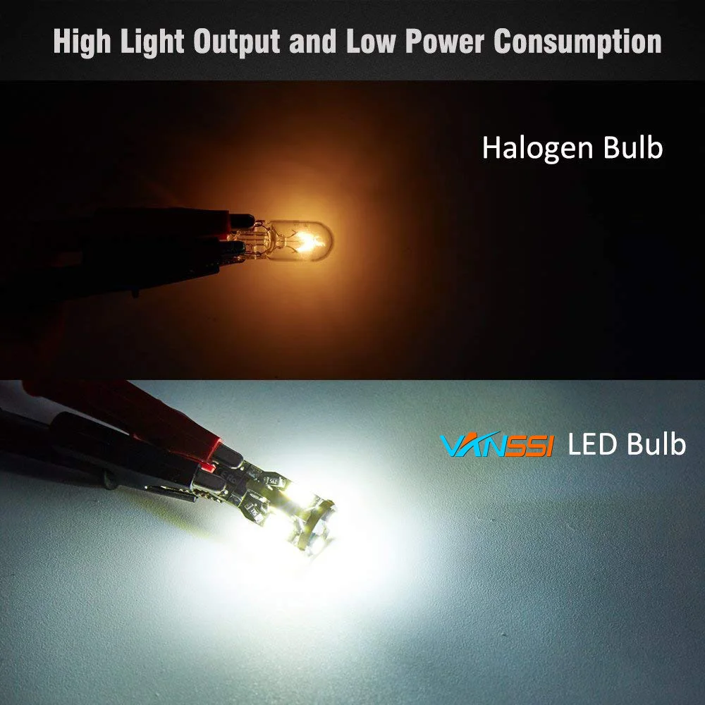 10 шт. 194 168 2825 W5W Светодиодная лампа 10SMD 5730 суперъяркая 6000K белая 1 год