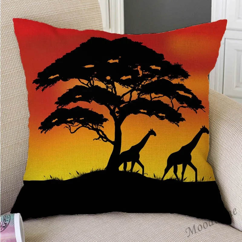 Чехол для подушки из хлопка и льна 18 дюймов красивый чехол в африканском стиле с
