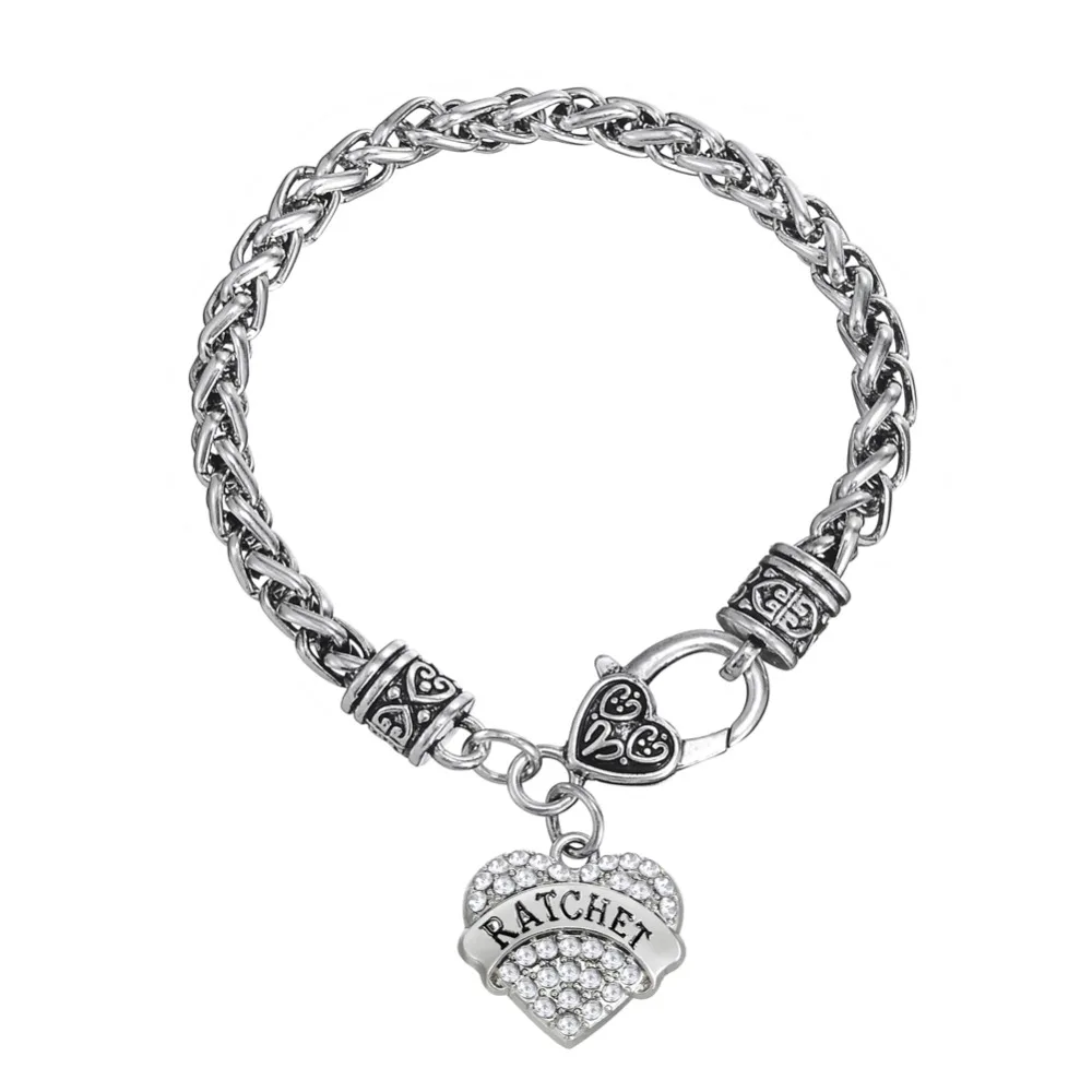 Слово &quot RATCHET в форме сердца мода ювелирных изделий кристалл южной америки стиль