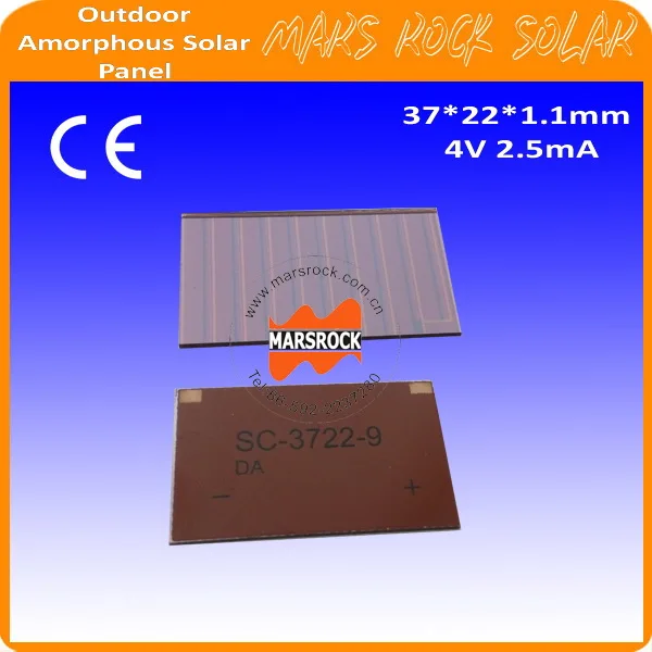 Células Solares de Silicone Amorfo com Filme Fino 4v ma 37×22 mm para Produtos ao ar Livre para Brinquedos Calculadora Mini Painel Solar Lâmpadas Geradores de energia alternativa