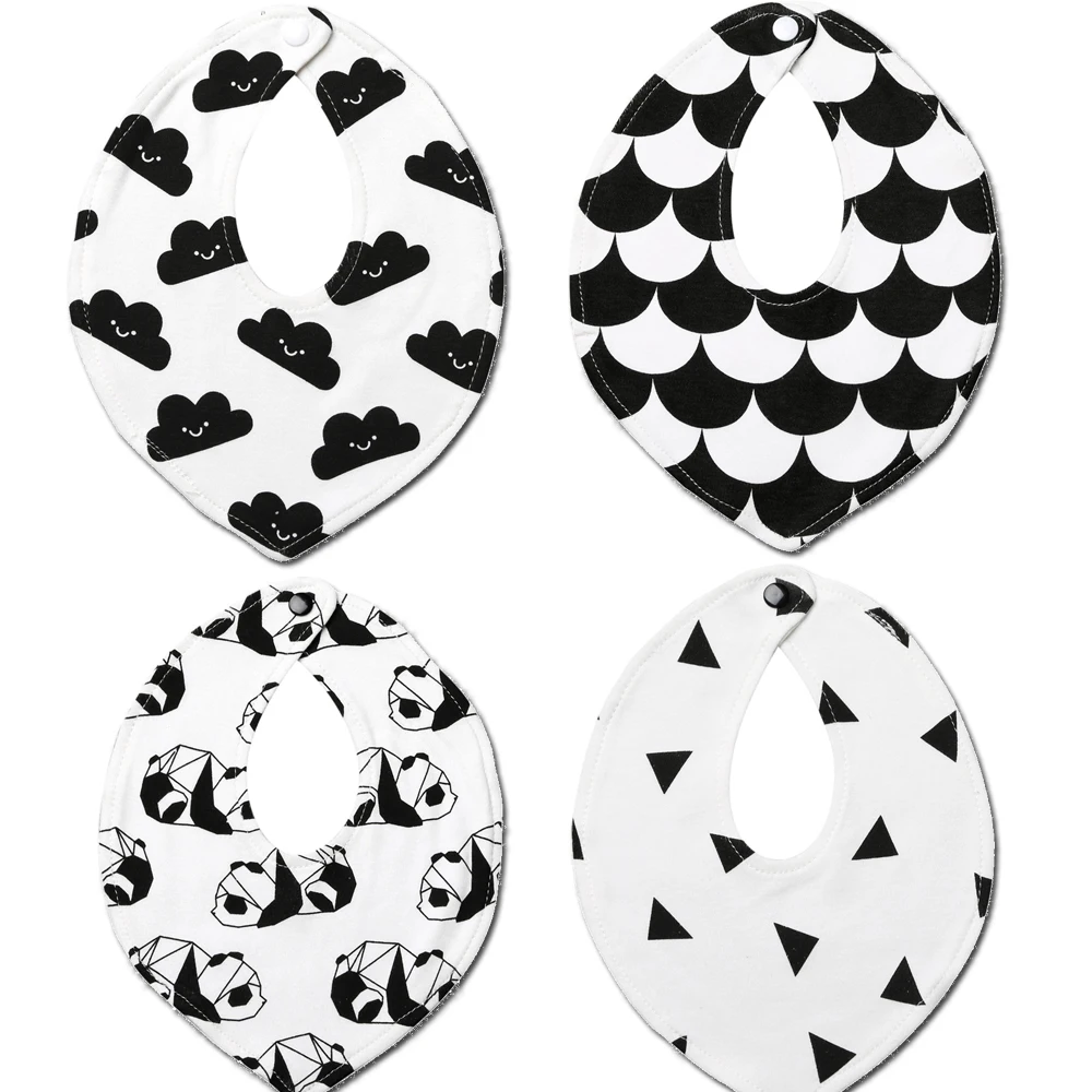 Детские нагрудники 4 шт./лот Слюнявчики с принтом ткани детские для младенцев