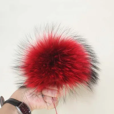 pompom red Которая в душе из натурального Лисьего меха, помпоны, зимние шапочки, шапка, сохраняющая тепло, для женщин и девушек, шерстяная шапка, меховой помпон, женская шапка - Цвет: pompom red