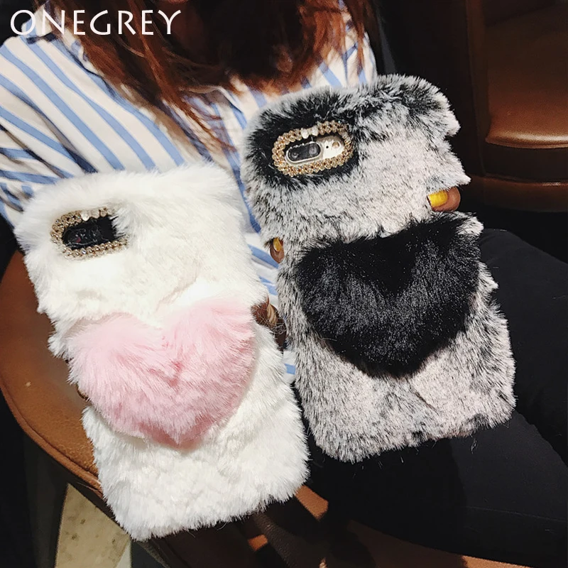 Милый теплый меховой чехол p20lite для Huawei P20 Pro P8 P9 Lite Mate 9 10 Nova 3 3i 3e Пушистый Плюшевый