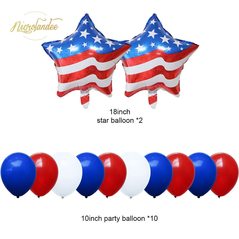 NICROLANDEE 40 шт./компл. 2019 американский День независимости США бумажные фонари цветы