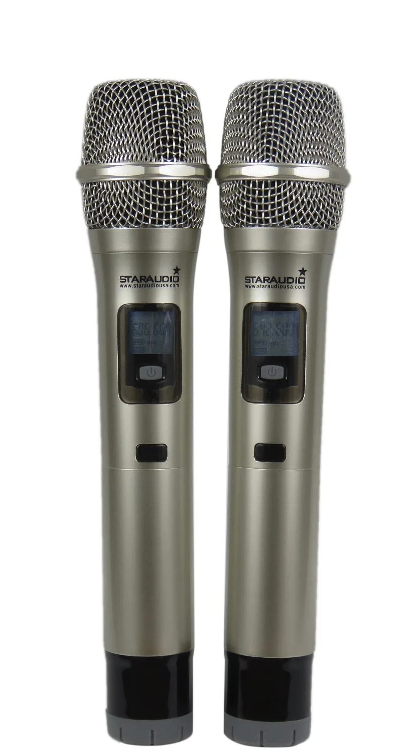 STARAUDIO 2CH UHF True Diversion IR LCD Беспроводная портативная микрофонная система для сцены