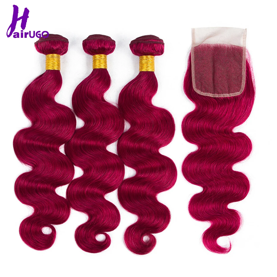 HairUGo волнистые человеческие волосы пучки с закрытием ошибка # переплетения не