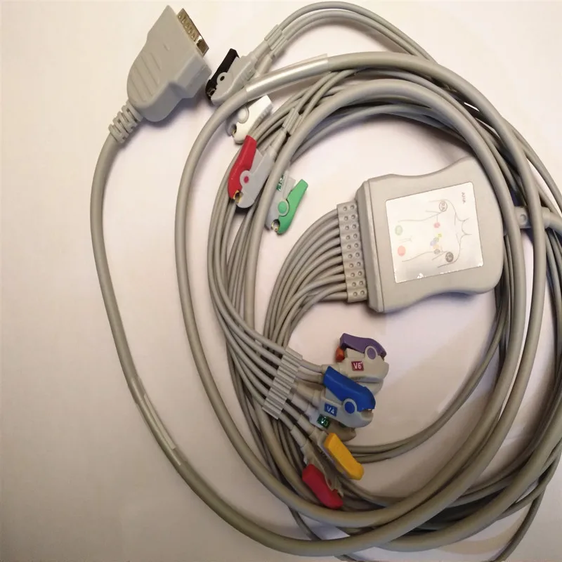 Совместимость для кабель для монитора MAC500, MAC1100/1200 ЭКГ кабель с 10 приводит ECG токовывод EKG Банан 4,0 Конец к сопротивление