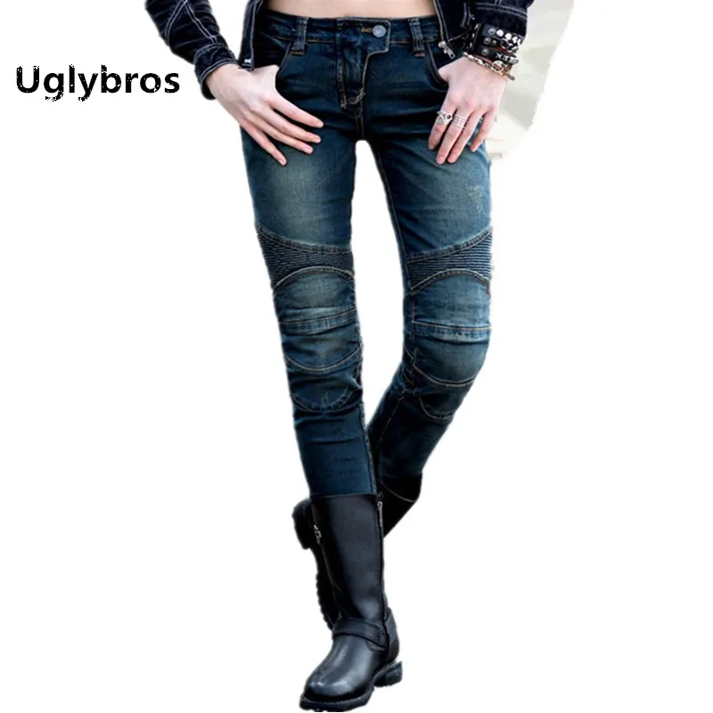 Uglybros джинсы с перьями-Ubs02 серые синие модные женские мотоциклетные защитные