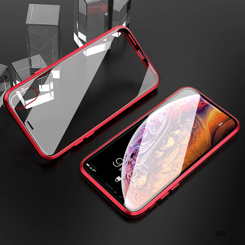 BFOLLOW передний и задний 3D стеклянный чехол для iPhone X XS/XR/XS Max Магнитный 360 Полный корпус алюминиевый металлический чехол Coque Fundas