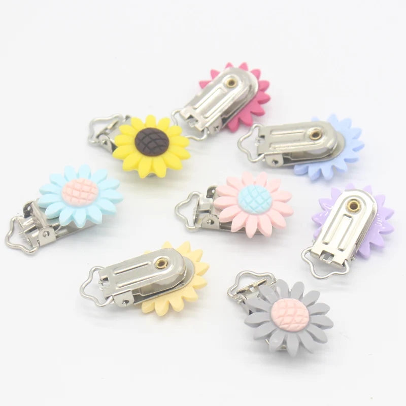 30 шт. детские соски с ромашками и цветами металлические зажимы для пустышки