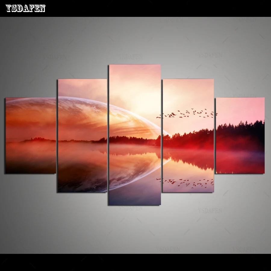 

Op de muur HD print olieverf Film modulaire foto Scenery poster kind room decor woondecoratie 5 stks canvas art z307