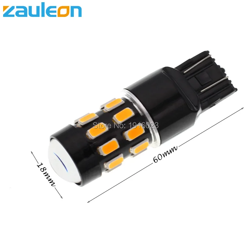 Zauleon 2 шт. T20 W21/5 Вт 7443 светодиодный Желтый Янтарный светильник с поворотным