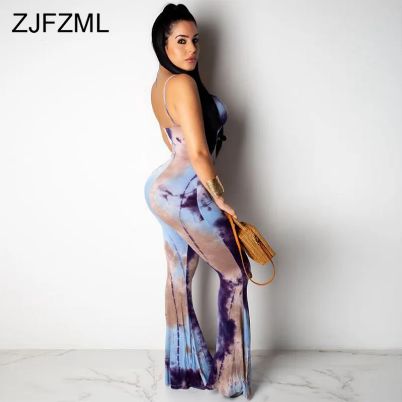

Waist Band Cut Out Sexy Jumpsuit For Women Spaghetti Strap Backless Bandage Bodysuit Summer Sleeveless Open Back Skinny Overall