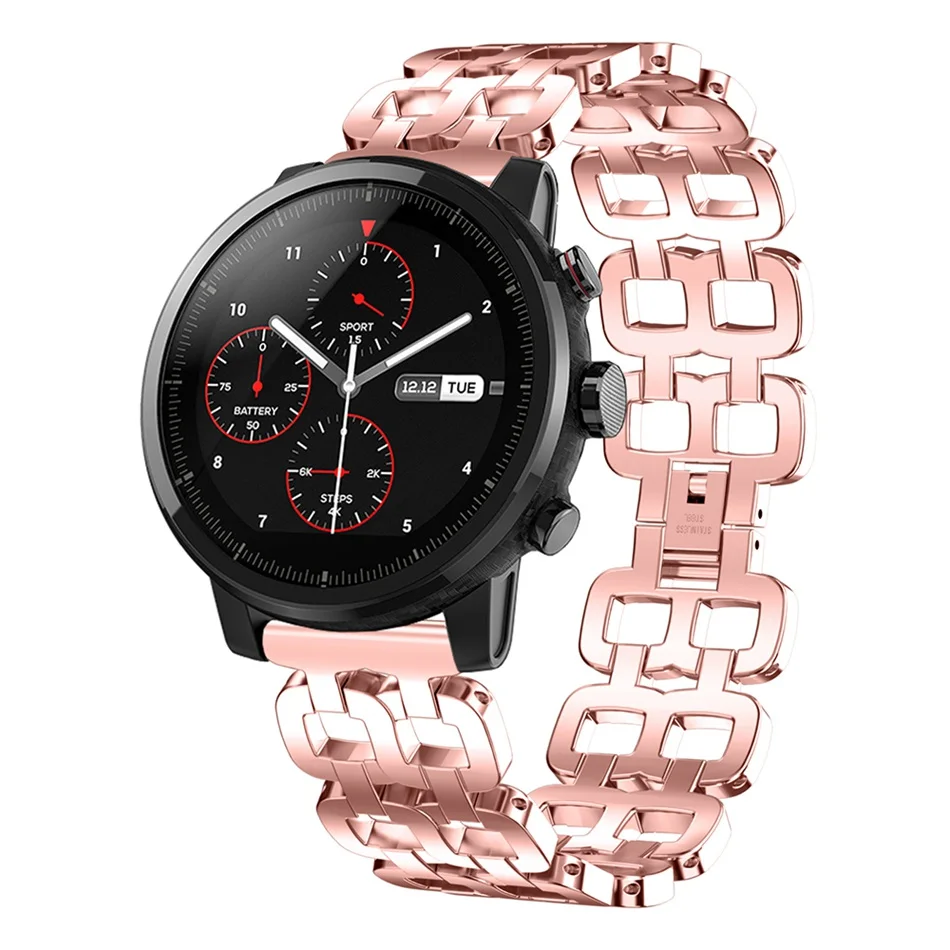 T 22 мм модные часы из нержавеющей стали ремешок Замена для AMAZFIT Stratos 2 S смарт умные