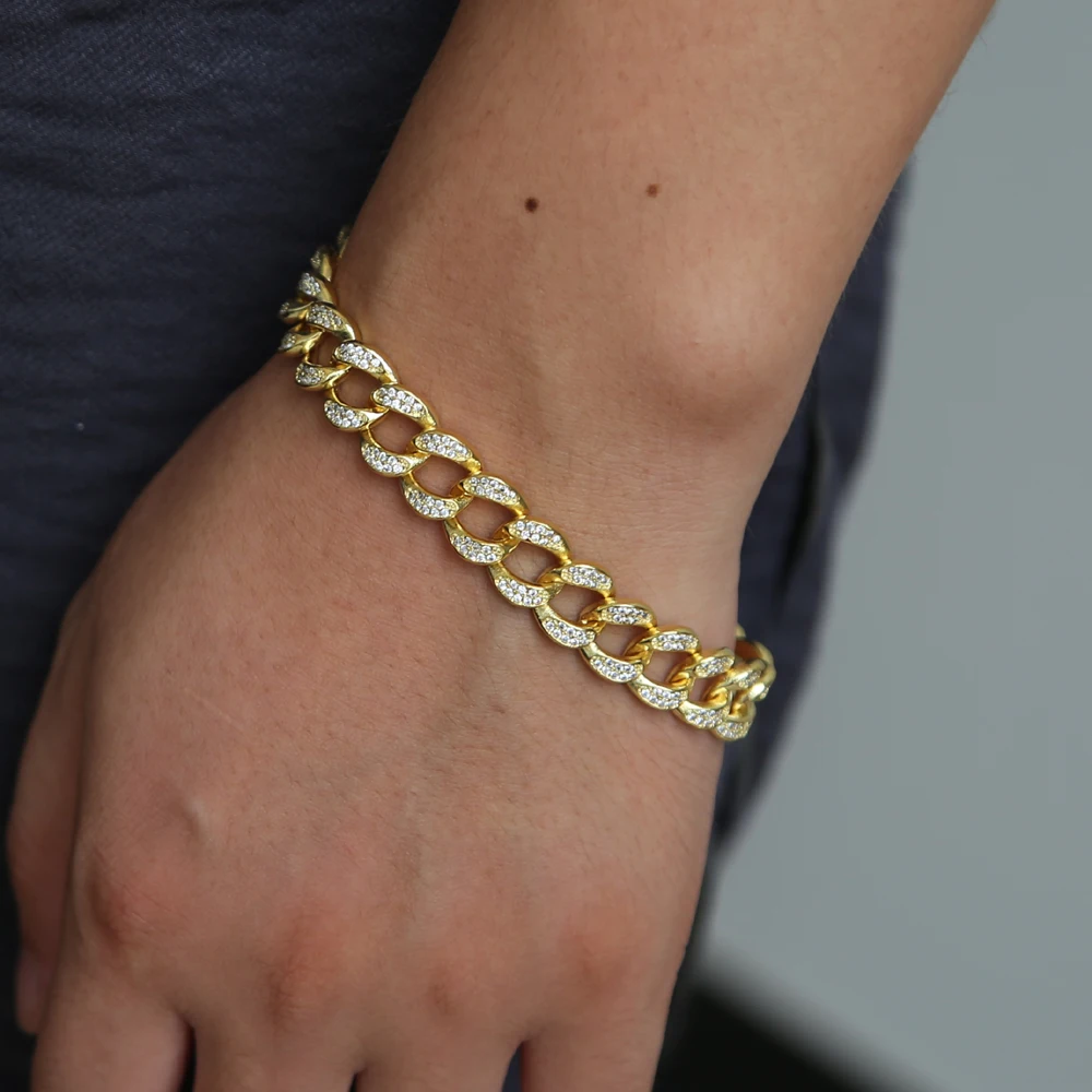 Высококачественные сверкающие ювелирные изделия из кубинской цепи Майами с