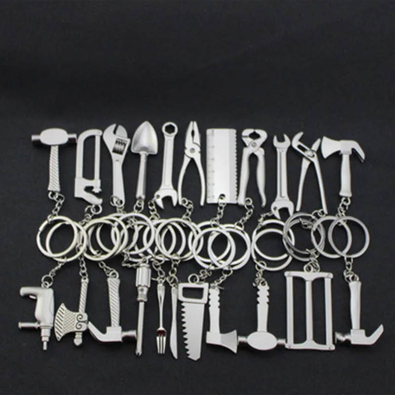 

RE 100pcs/Lot Mini Tools Keychain Key Chain Fashion Keychains Keyring Wholesale