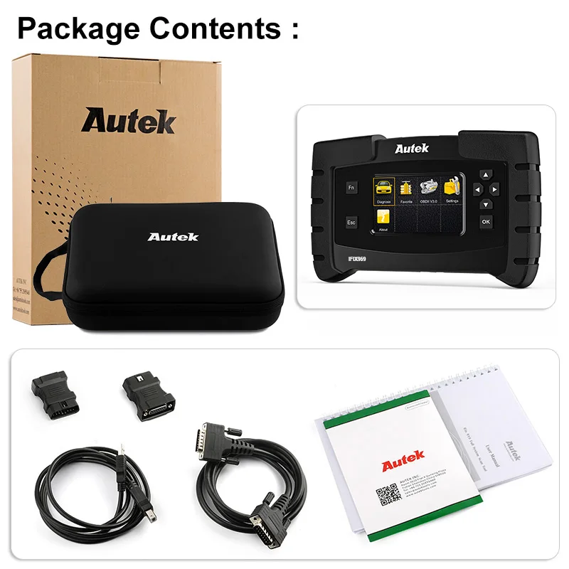 IFIX969 Basic set Autek IFIX969 OBDII Автомобильный сканер подушка безопасности ABS SRS SAS EPB сброс масла TPMS профессиональная полная система ODB OBD2 диагностический инструмент - Цвет: IFIX969 Basic set