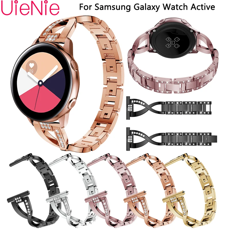 Fashion 20mm Bracelet for Samsung Gear S2 Women Band with Rhinestone Strap For Galaxy Watch Active wristband Accessories | Наручные часы