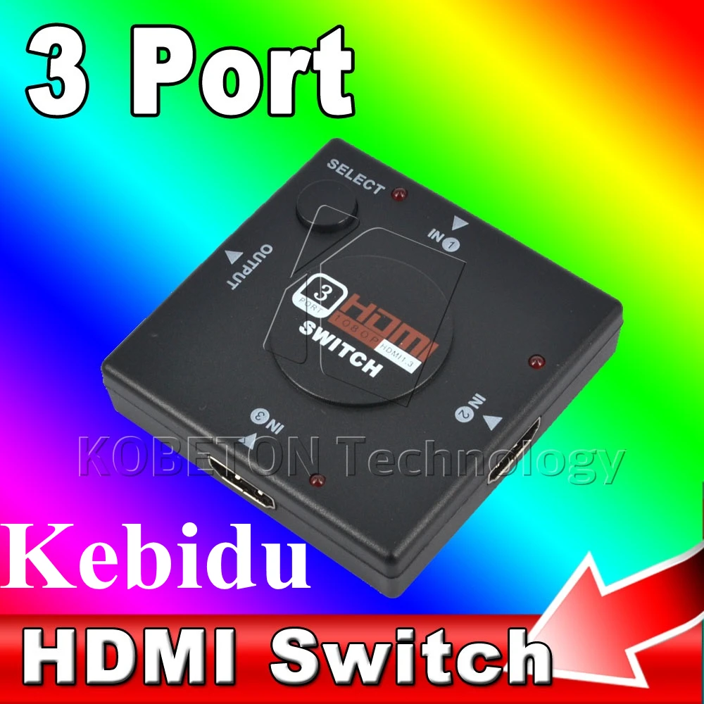 Kebidu Новый Full HD Mini V1.4 HDMI-совместимый разветвитель портов переключатель для HDTV 1080P