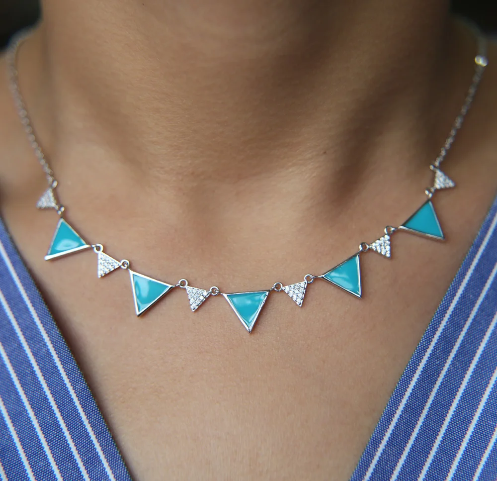 Новое поступление Зима 2020 элегантное женское ожерелье в виде треугольника с