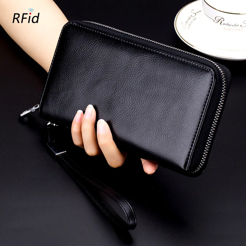Женский модный кошелек из натуральной кожи для женщин RFID блокирующий держатель