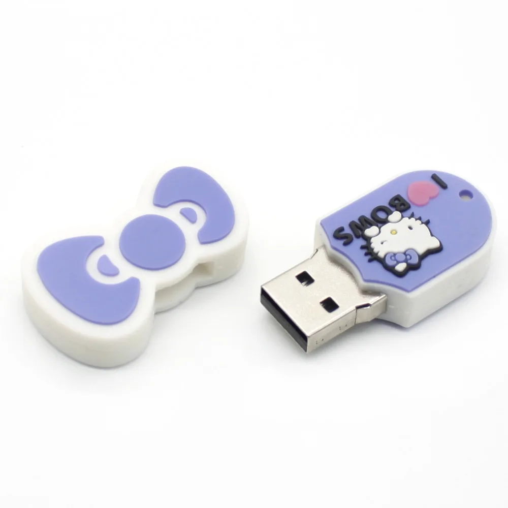 USB флеш накопитель Kitty Cat с бантом 32 ГБ 16 128 м 4 8 64 ГБ|USB флэш-накопители| |