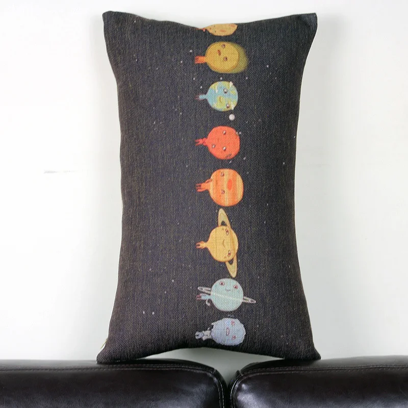 

Planet pillow cover, Creative cartoon Starry sky The universe Planet waist pillow case pillowcase No Core