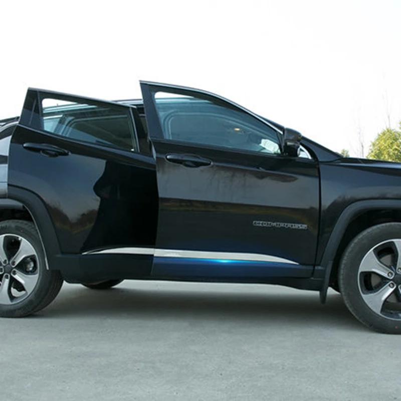 4 шт. молдинги для боковых и внешних дверей Jeep Compass 2017 2018 из нержавеющей