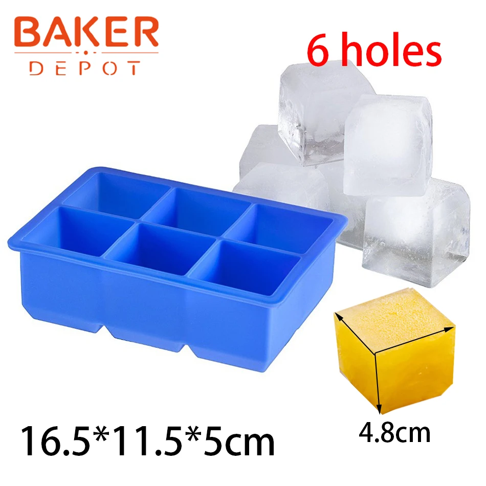 BAKER DEPOT квадратная форма силиконовый ледяной куб лоток силиконового мыла льда