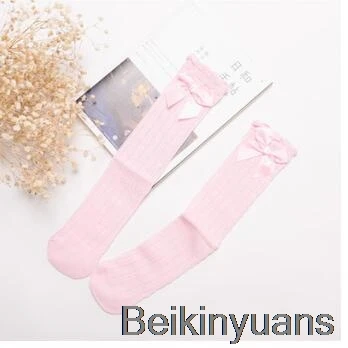 Pink bow Носки для маленьких девочек детские носки в Корейском стиле с героями мультфильмов короткие носки для мальчиков до колена Детские хлопковые носки с принтом кошки - Цвет: Pink bow