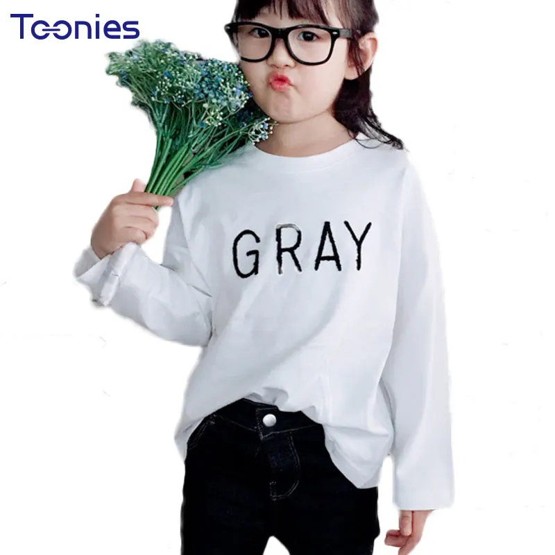 Малышей Повседневное смешанный хлопок Топы корректирующие с буквенным принтом