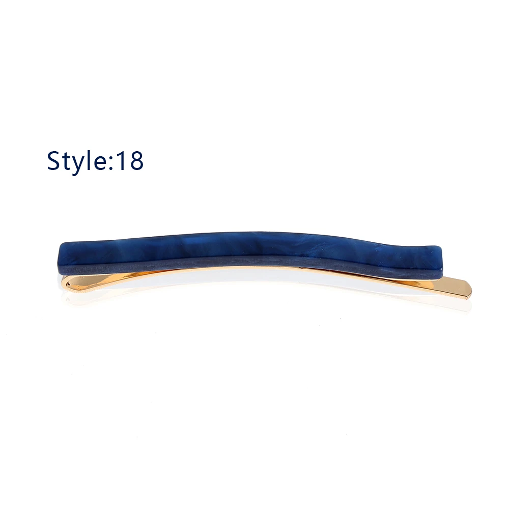 Style 18 1 шт., женская шпилька с уксусной кислотой, треугольные Длинные цветные заколки, заколки для волос с каменной текстурой, аксессуары для волос, инструменты для укладки - Цвет: Style 18